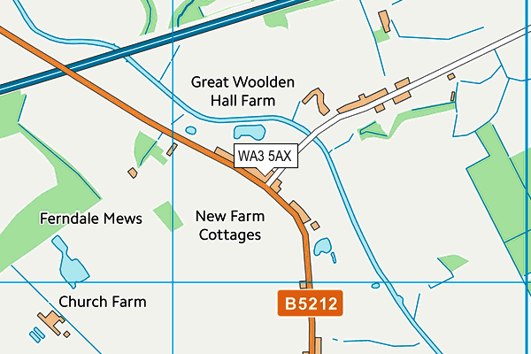 WA3 5AX map - OS VectorMap District (Ordnance Survey) WA3 5AX map - OS VectorMap District (Ordnance Survey)