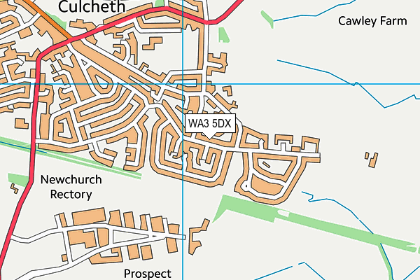 WA3 5DX map - OS VectorMap District (Ordnance Survey) WA3 5DX map - OS VectorMap District (Ordnance Survey)