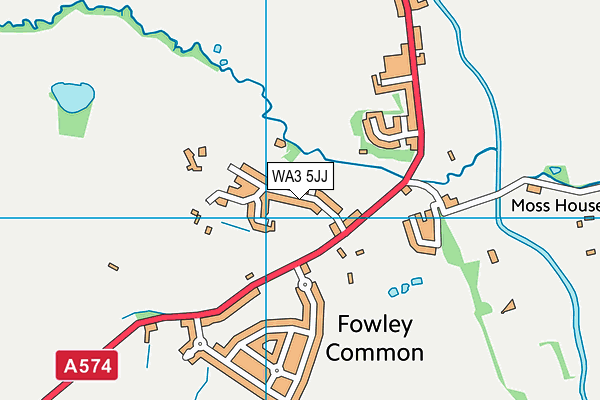 WA3 5JJ map - OS VectorMap District (Ordnance Survey) WA3 5JJ map - OS VectorMap District (Ordnance Survey)