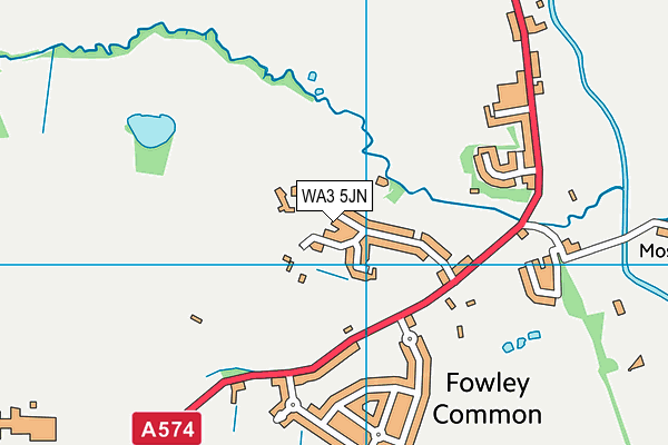 WA3 5JN map - OS VectorMap District (Ordnance Survey) WA3 5JN map - OS VectorMap District (Ordnance Survey)