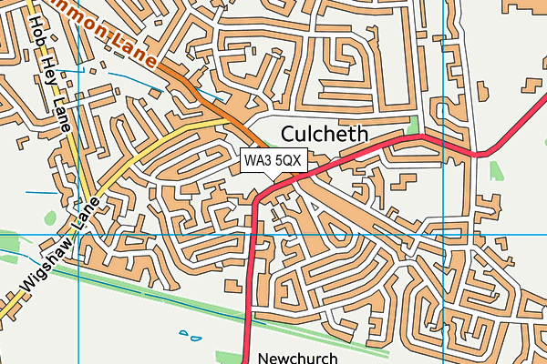 WA3 5QX map - OS VectorMap District (Ordnance Survey) WA3 5QX map - OS VectorMap District (Ordnance Survey)