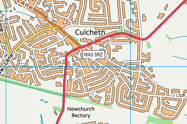 WA3 5RZ map - OS VectorMap District (Ordnance Survey) WA3 5RZ map - OS VectorMap District (Ordnance Survey)