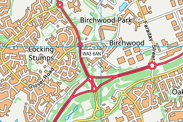 WA3 6AN map - OS VectorMap District (Ordnance Survey) WA3 6AN map - OS VectorMap District (Ordnance Survey)