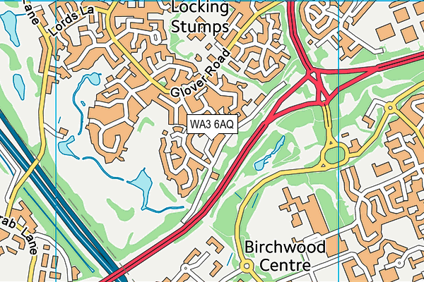 WA3 6AQ map - OS VectorMap District (Ordnance Survey) WA3 6AQ map - OS VectorMap District (Ordnance Survey)