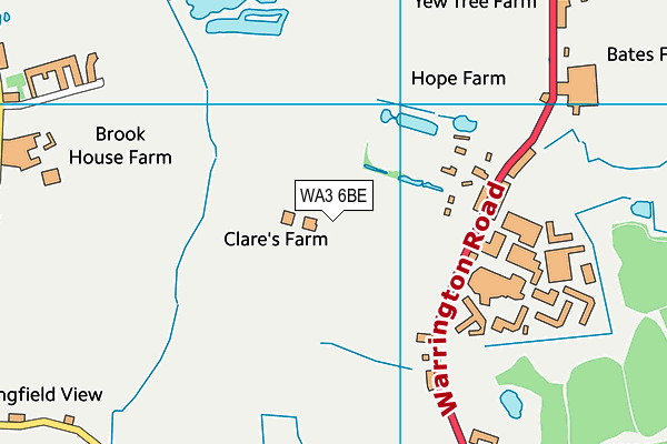 WA3 6BE map - OS VectorMap District (Ordnance Survey) WA3 6BE map - OS VectorMap District (Ordnance Survey)
