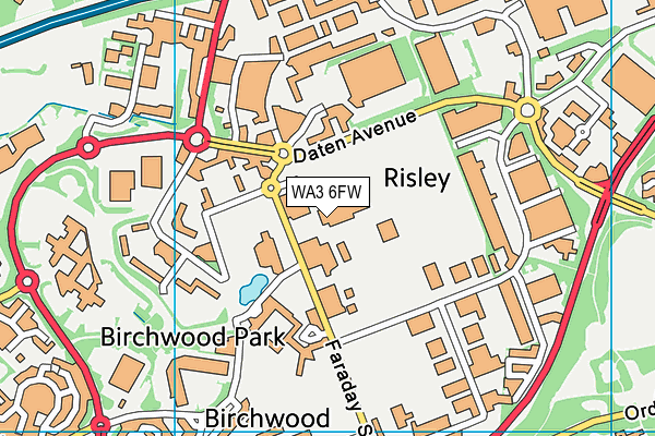 WA3 6FW map - OS VectorMap District (Ordnance Survey) WA3 6FW map - OS VectorMap District (Ordnance Survey)
