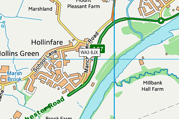 WA3 6JX map - OS VectorMap District (Ordnance Survey) WA3 6JX map - OS VectorMap District (Ordnance Survey)
