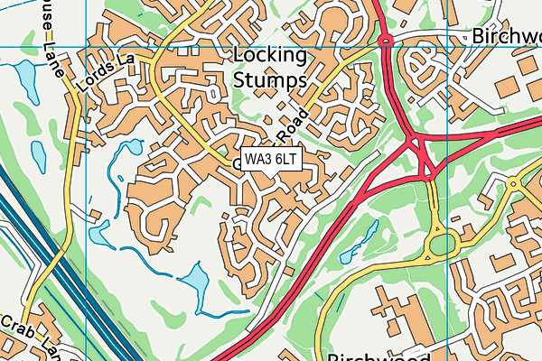 WA3 6LT map - OS VectorMap District (Ordnance Survey) WA3 6LT map - OS VectorMap District (Ordnance Survey)