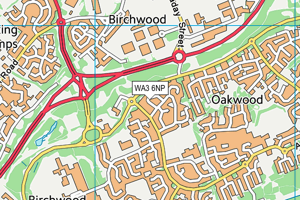 WA3 6NP map - OS VectorMap District (Ordnance Survey) WA3 6NP map - OS VectorMap District (Ordnance Survey)