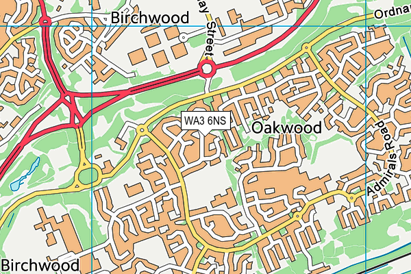 WA3 6NS map - OS VectorMap District (Ordnance Survey) WA3 6NS map - OS VectorMap District (Ordnance Survey)