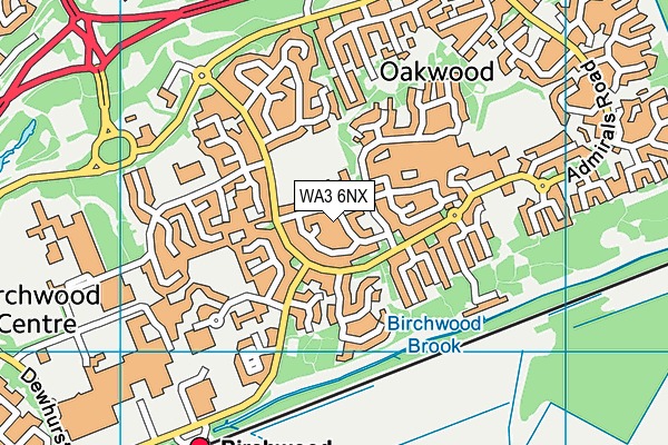 WA3 6NX map - OS VectorMap District (Ordnance Survey) WA3 6NX map - OS VectorMap District (Ordnance Survey)