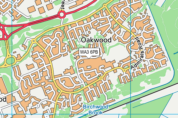 WA3 6PB map - OS VectorMap District (Ordnance Survey) WA3 6PB map - OS VectorMap District (Ordnance Survey)