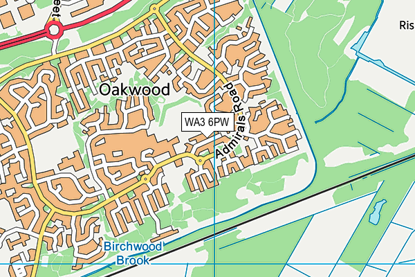WA3 6PW map - OS VectorMap District (Ordnance Survey) WA3 6PW map - OS VectorMap District (Ordnance Survey)