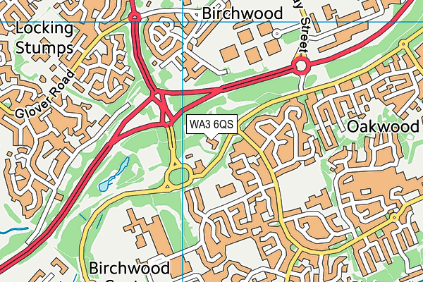 WA3 6QS map - OS VectorMap District (Ordnance Survey) WA3 6QS map - OS VectorMap District (Ordnance Survey)