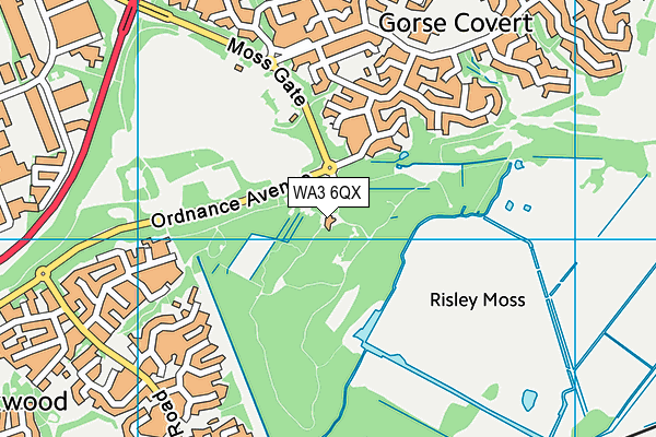 WA3 6QX map - OS VectorMap District (Ordnance Survey) WA3 6QX map - OS VectorMap District (Ordnance Survey)