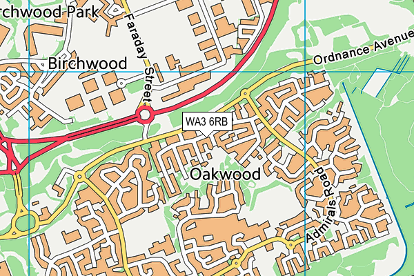 WA3 6RB map - OS VectorMap District (Ordnance Survey) WA3 6RB map - OS VectorMap District (Ordnance Survey)