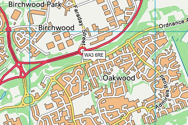 WA3 6RE map - OS VectorMap District (Ordnance Survey) WA3 6RE map - OS VectorMap District (Ordnance Survey)