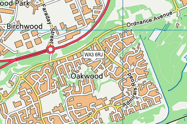 WA3 6RJ map - OS VectorMap District (Ordnance Survey) WA3 6RJ map - OS VectorMap District (Ordnance Survey)