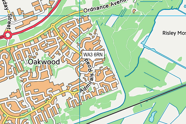 WA3 6RN map - OS VectorMap District (Ordnance Survey) WA3 6RN map - OS VectorMap District (Ordnance Survey)