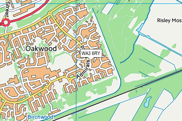 WA3 6RY map - OS VectorMap District (Ordnance Survey) WA3 6RY map - OS VectorMap District (Ordnance Survey)