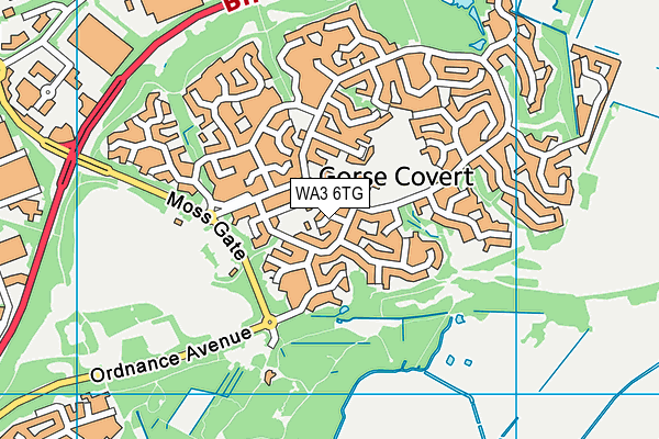 WA3 6TG map - OS VectorMap District (Ordnance Survey) WA3 6TG map - OS VectorMap District (Ordnance Survey)