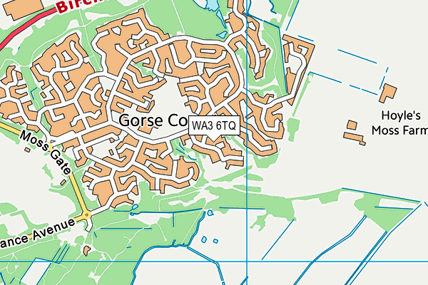 WA3 6TQ map - OS VectorMap District (Ordnance Survey) WA3 6TQ map - OS VectorMap District (Ordnance Survey)