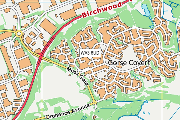 WA3 6UD map - OS VectorMap District (Ordnance Survey) WA3 6UD map - OS VectorMap District (Ordnance Survey)