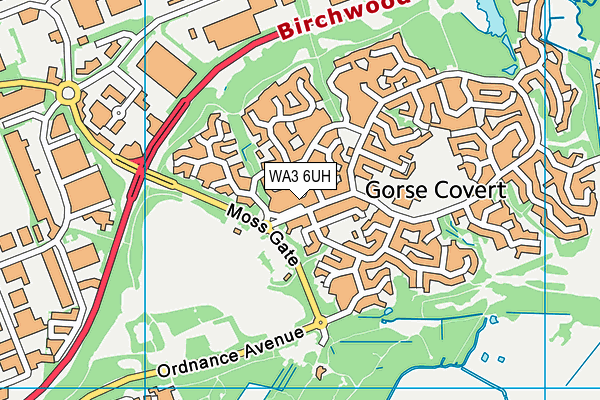 WA3 6UH map - OS VectorMap District (Ordnance Survey) WA3 6UH map - OS VectorMap District (Ordnance Survey)
