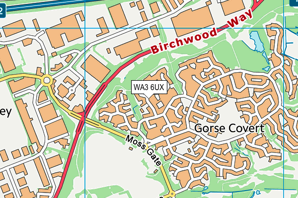 WA3 6UX map - OS VectorMap District (Ordnance Survey)
