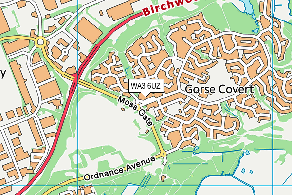 WA3 6UZ map - OS VectorMap District (Ordnance Survey) WA3 6UZ map - OS VectorMap District (Ordnance Survey)