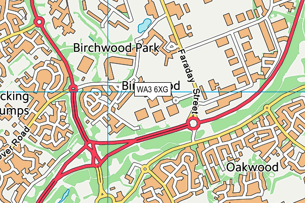 WA3 6XG map - OS VectorMap District (Ordnance Survey) WA3 6XG map - OS VectorMap District (Ordnance Survey)