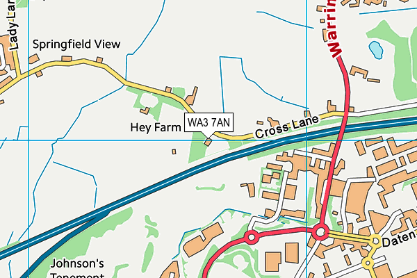 WA3 7AN map - OS VectorMap District (Ordnance Survey) WA3 7AN map - OS VectorMap District (Ordnance Survey)