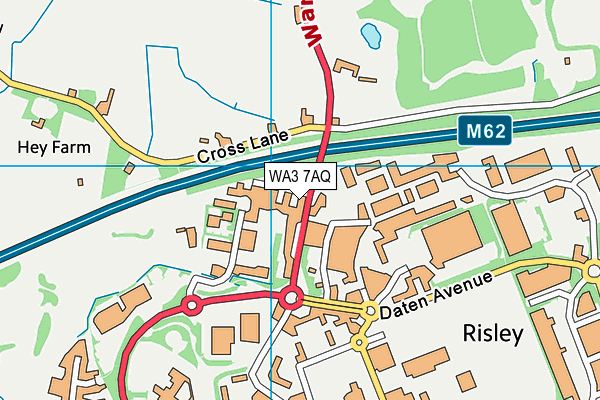 WA3 7AQ map - OS VectorMap District (Ordnance Survey) WA3 7AQ map - OS VectorMap District (Ordnance Survey)