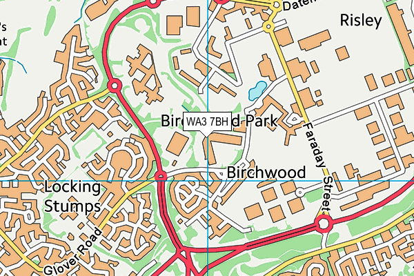 WA3 7BH map - OS VectorMap District (Ordnance Survey) WA3 7BH map - OS VectorMap District (Ordnance Survey)