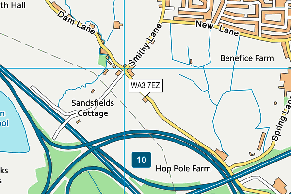 WA3 7EZ map - OS VectorMap District (Ordnance Survey) WA3 7EZ map - OS VectorMap District (Ordnance Survey)