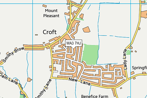 WA3 7HJ map - OS VectorMap District (Ordnance Survey) WA3 7HJ map - OS VectorMap District (Ordnance Survey)