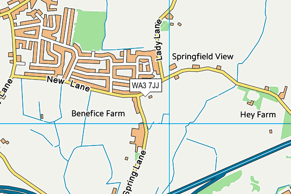 WA3 7JJ map - OS VectorMap District (Ordnance Survey) WA3 7JJ map - OS VectorMap District (Ordnance Survey)