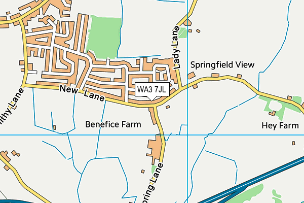 WA3 7JL map - OS VectorMap District (Ordnance Survey) WA3 7JL map - OS VectorMap District (Ordnance Survey)