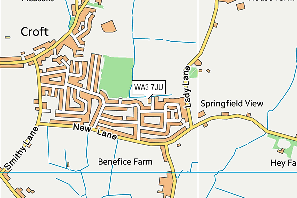 WA3 7JU map - OS VectorMap District (Ordnance Survey) WA3 7JU map - OS VectorMap District (Ordnance Survey)
