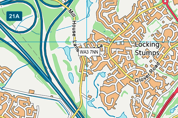 WA3 7NN map - OS VectorMap District (Ordnance Survey) WA3 7NN map - OS VectorMap District (Ordnance Survey)