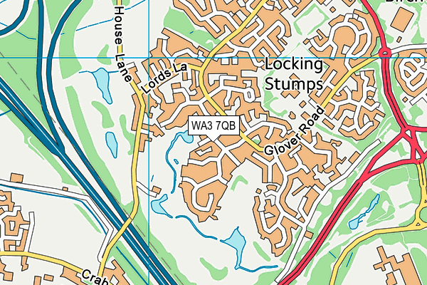 WA3 7QB map - OS VectorMap District (Ordnance Survey) WA3 7QB map - OS VectorMap District (Ordnance Survey)