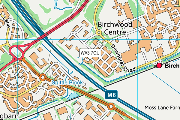 WA3 7QU map - OS VectorMap District (Ordnance Survey)