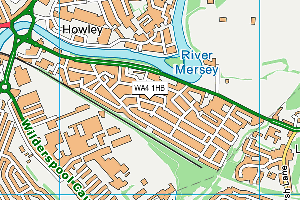 WA4 1HB map - OS VectorMap District (Ordnance Survey)