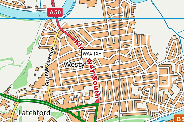 WA4 1XH map - OS VectorMap District (Ordnance Survey)