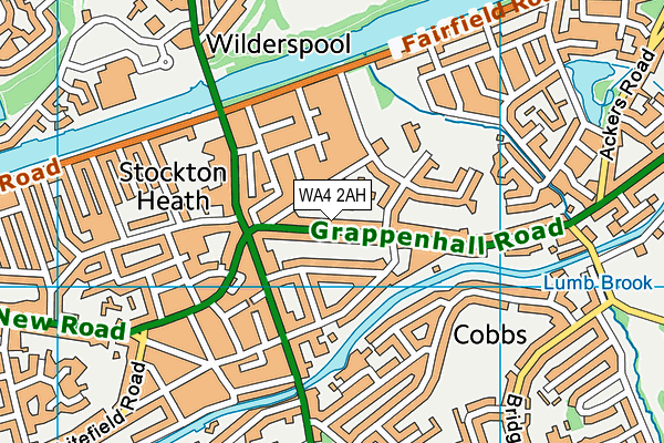 WA4 2AH map - OS VectorMap District (Ordnance Survey) WA4 2AH map - OS VectorMap District (Ordnance Survey)