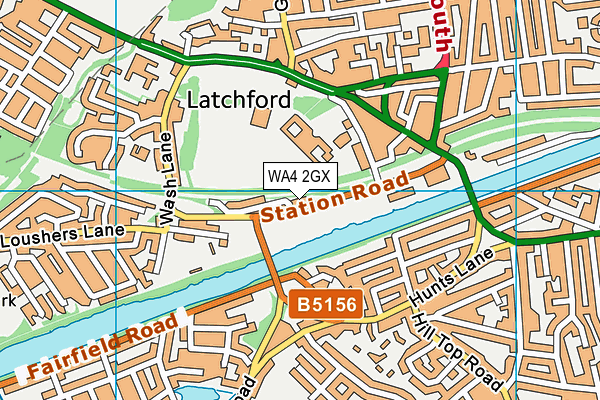 WA4 2GX map - OS VectorMap District (Ordnance Survey) WA4 2GX map - OS VectorMap District (Ordnance Survey)
