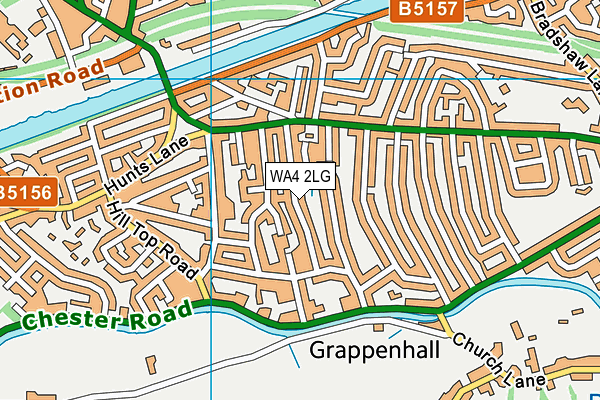 WA4 2LG map - OS VectorMap District (Ordnance Survey)