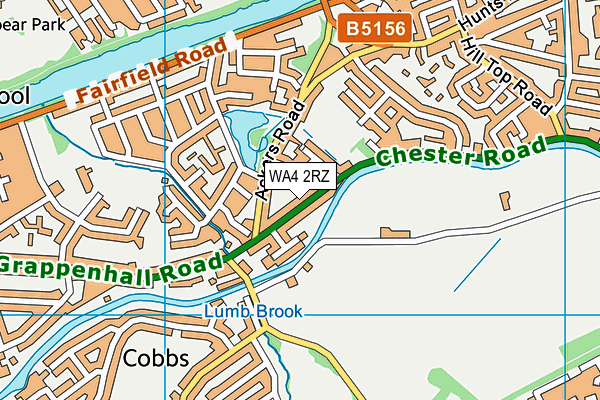 WA4 2RZ map - OS VectorMap District (Ordnance Survey) WA4 2RZ map - OS VectorMap District (Ordnance Survey)