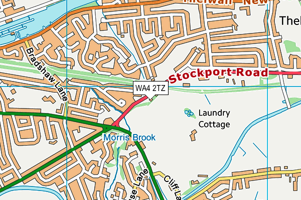 WA4 2TZ map - OS VectorMap District (Ordnance Survey) WA4 2TZ map - OS VectorMap District (Ordnance Survey)
