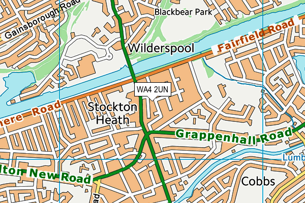 WA4 2UN map - OS VectorMap District (Ordnance Survey)